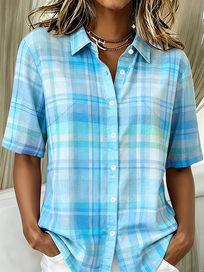 Endrita - Casual Short Sleeve Shirt With Button