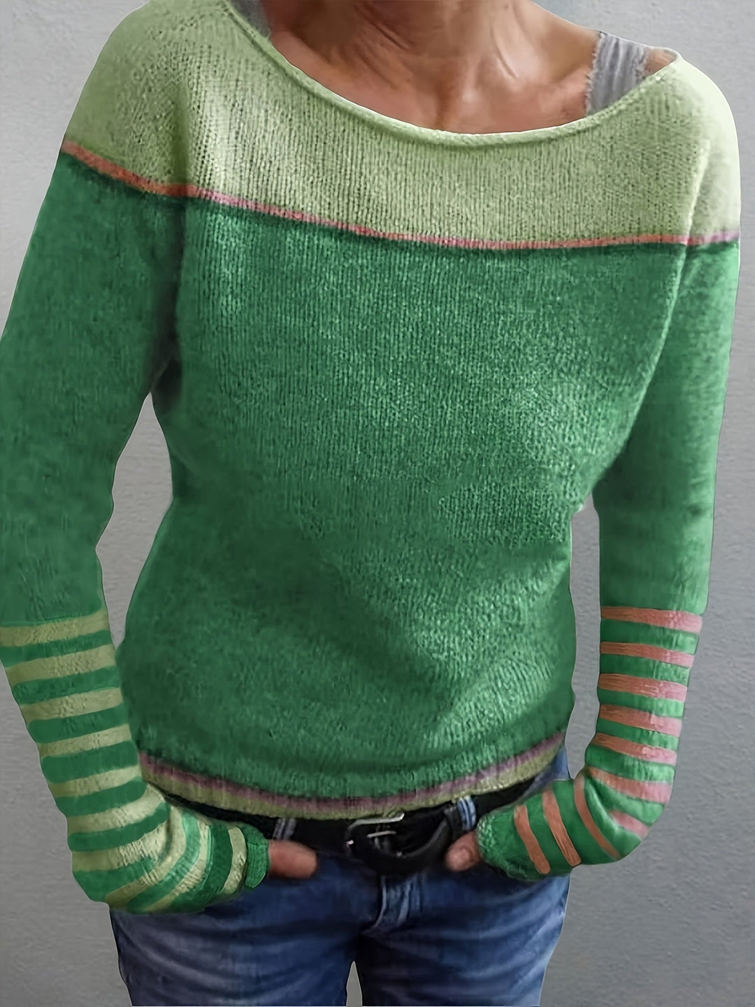 Katharina - Long Sleeve Striped Sweater
