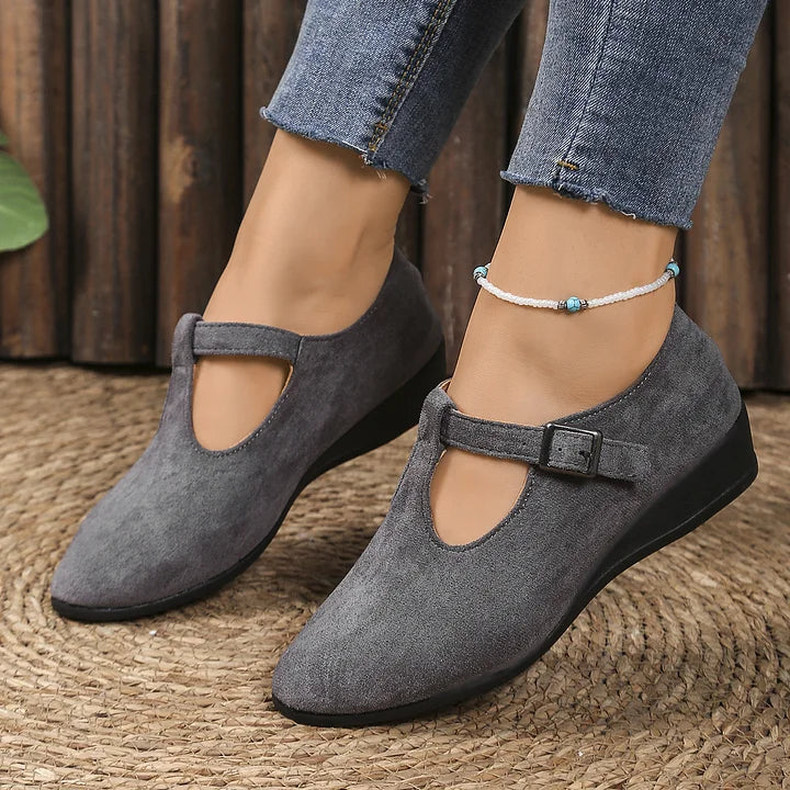Nannie - Comfortable Orthopedic Moccasins With Buckle