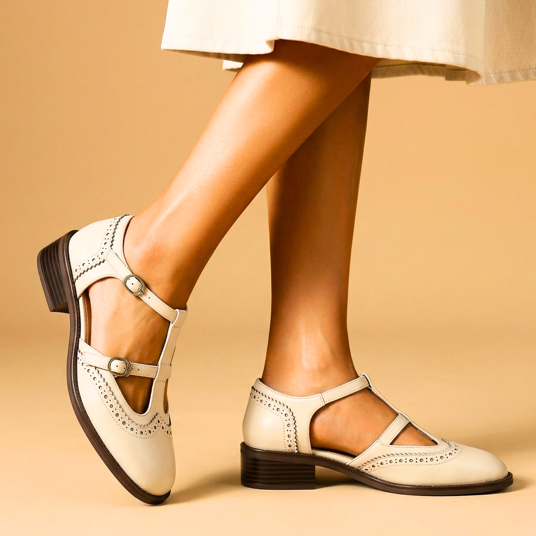 Anieka - T Strap Brogue Mary Jane Shoes
