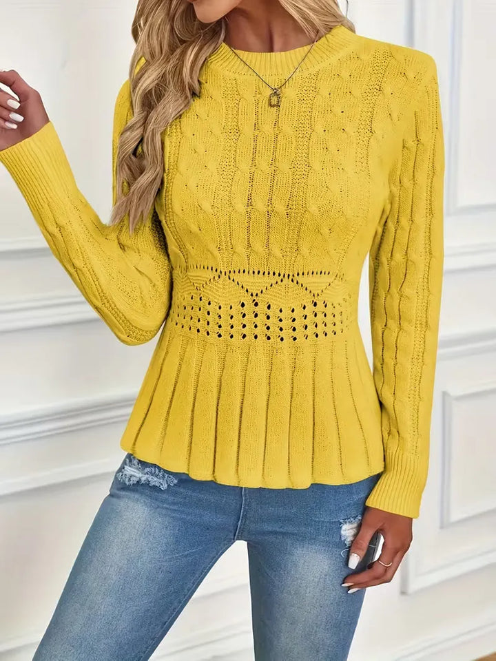 Rheauriana - Chunky Knitted Crew Neck Sweater