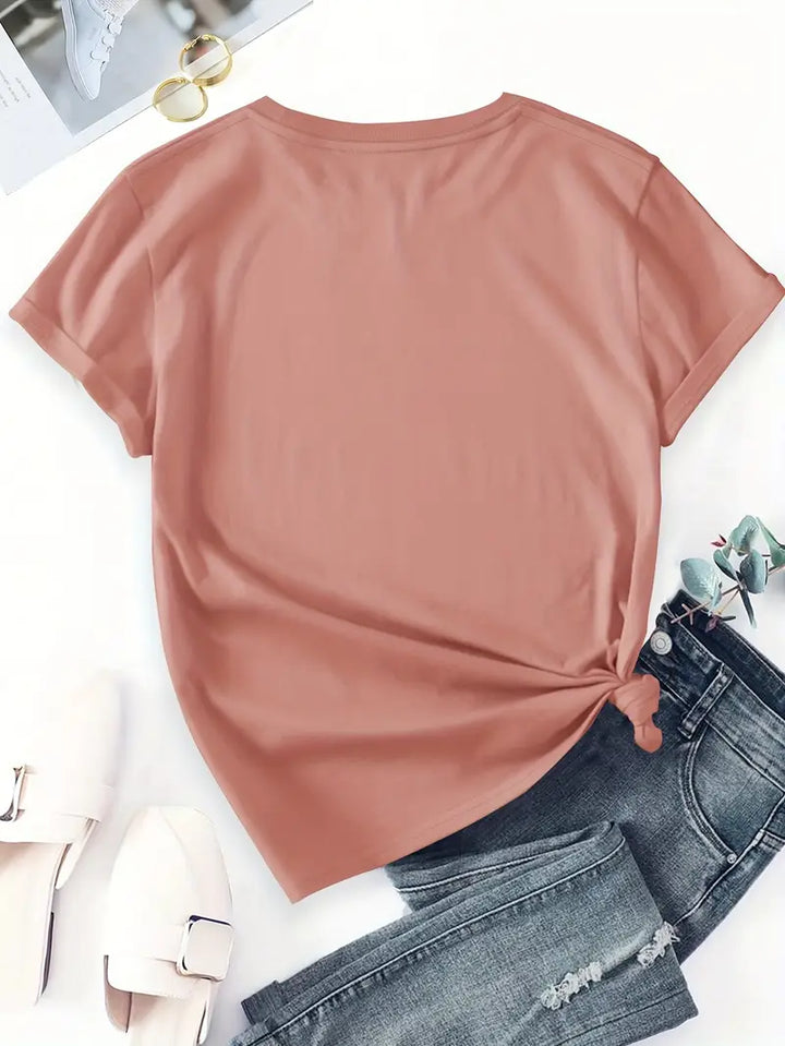 Aimilia - Elegant Short Sleeve T-Shirt With Floral Print