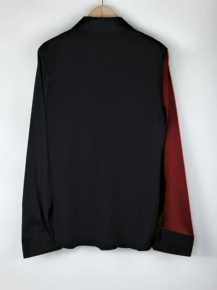 Zillah - Elegant Commuter Contrast Satin Shirt