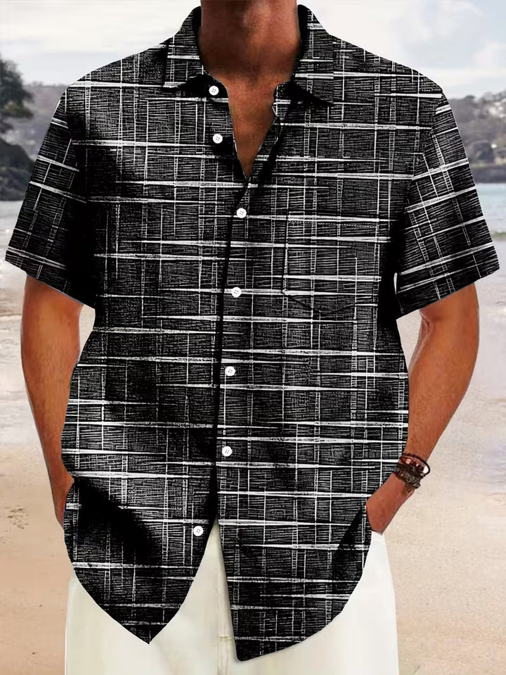 Jerrick - Vintage Geometric Print Shirt