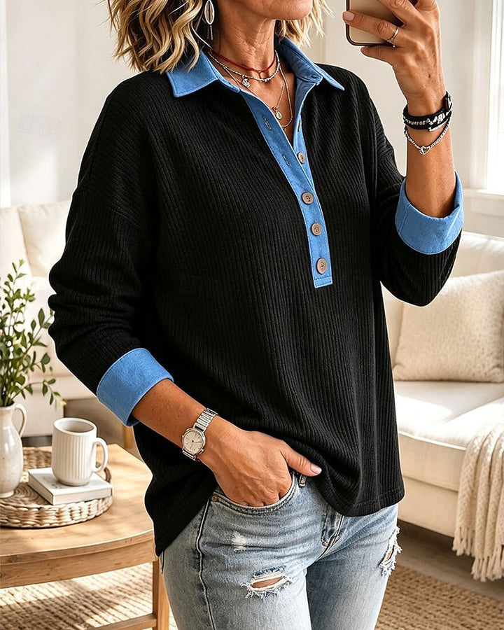 Klishina - Trendy Casual V-Neck Top