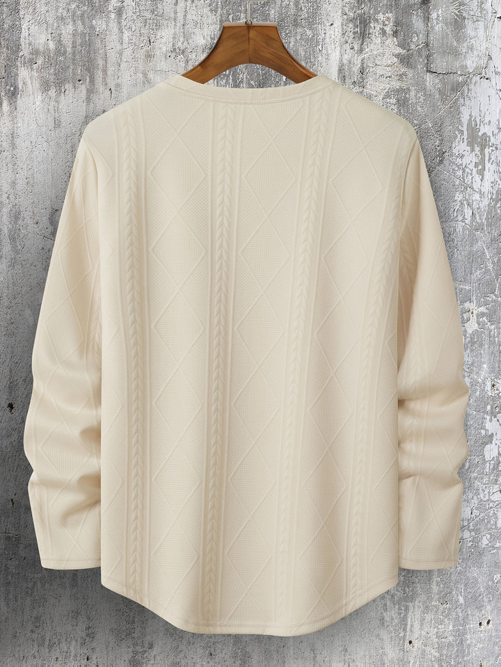 Lyman - Geometric Patterned Long Sleeve Hoodie