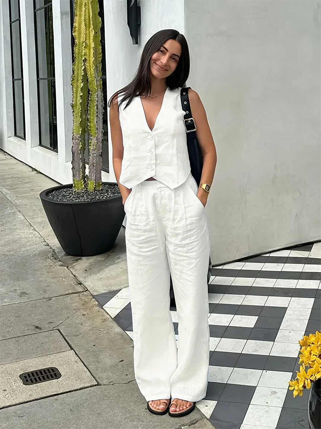 Jorja - Elegant Sleeveless Two Piece Outfit Set