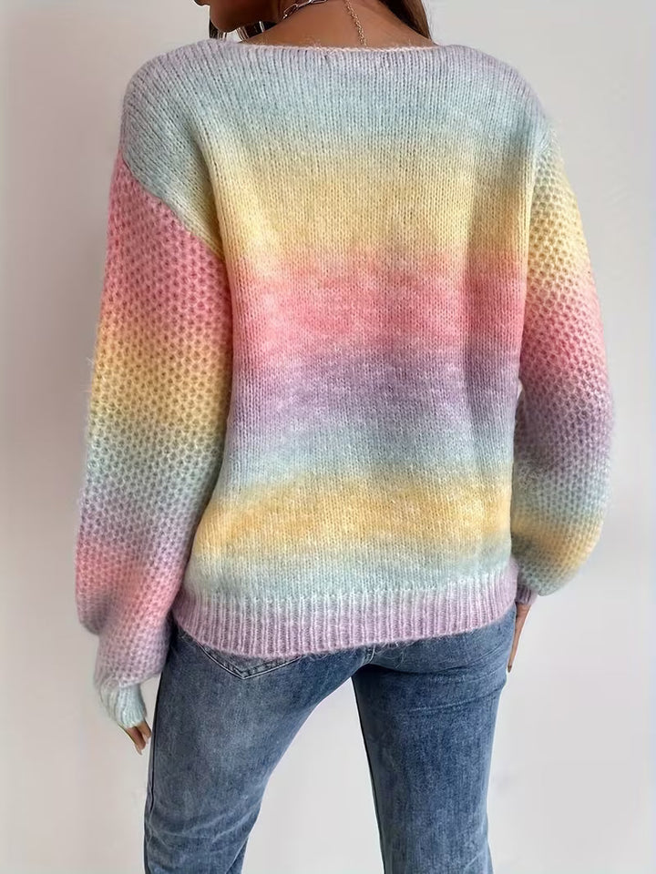Orianena - Knitted Sweater With Gradient Colors