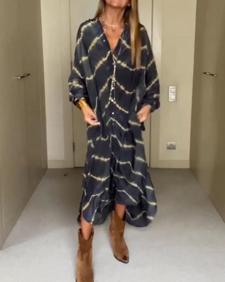 Suchitra - Boho Striped Long Sleeve Dress