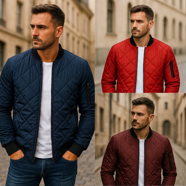 Willy - Cotton Jacket With Diamond Pattern