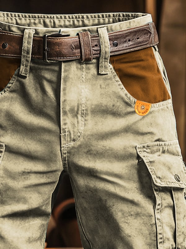 Men's Retro Outdoor Ripstop Multi-Purpose Cargo Shorts