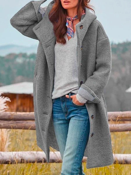 Battina - Long Sleeve Coat With Buttons