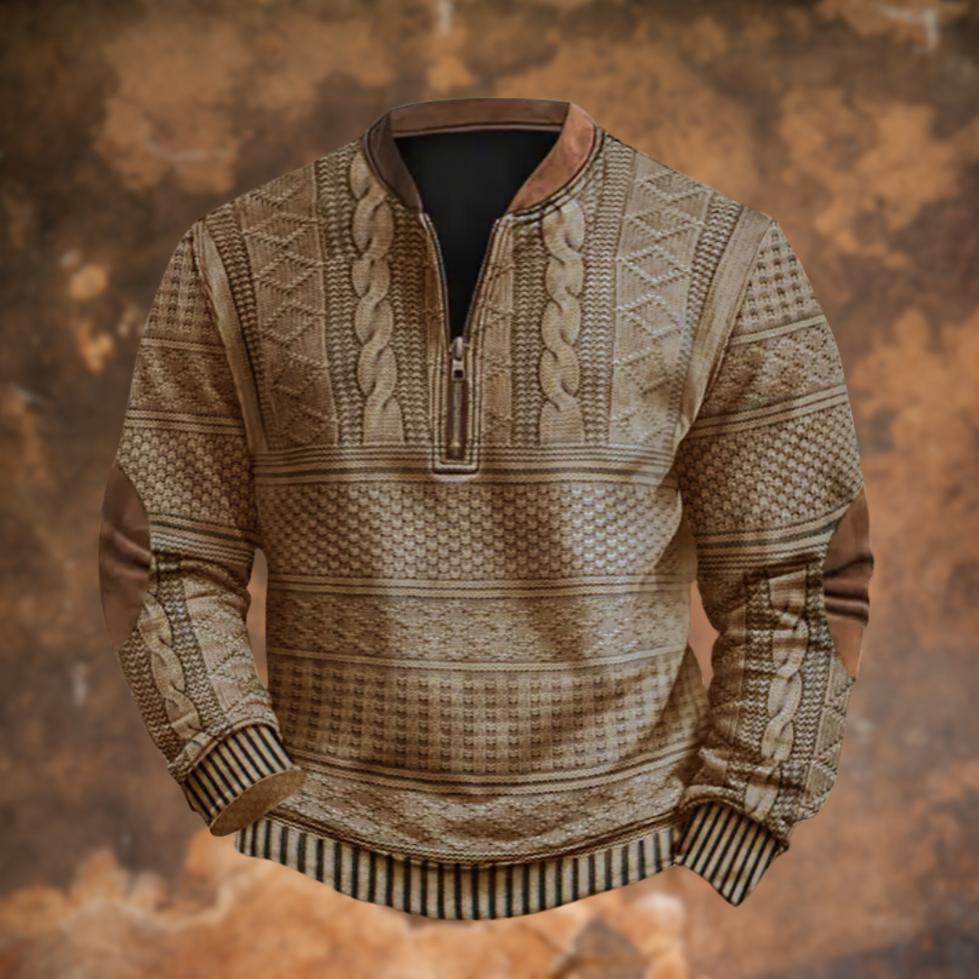 Tom - Elegant Long Sleeve Zip Up Sweater