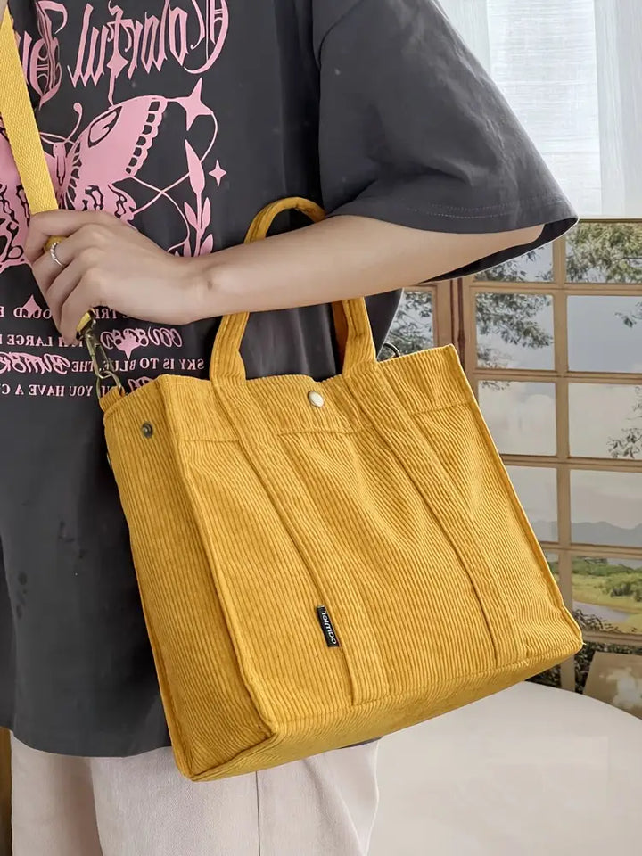 Marella - Vintage Inspired Corduroy Tote Bag
