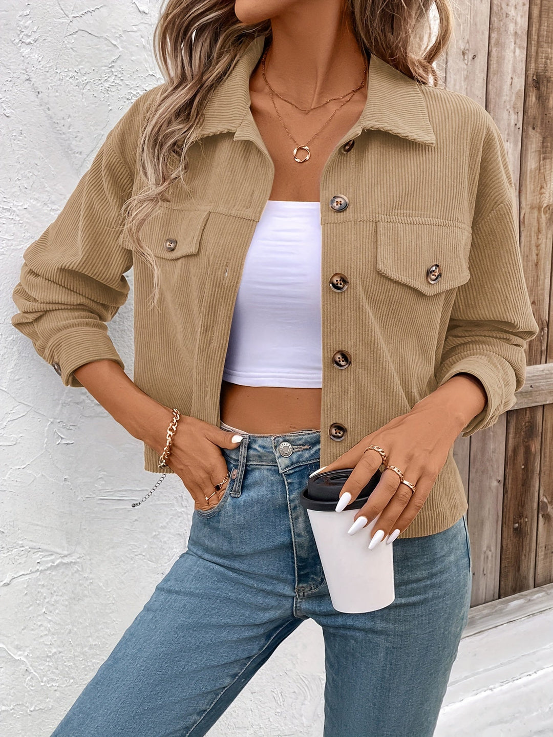 Nichola - Long Sleeve Jacket With Button Up
