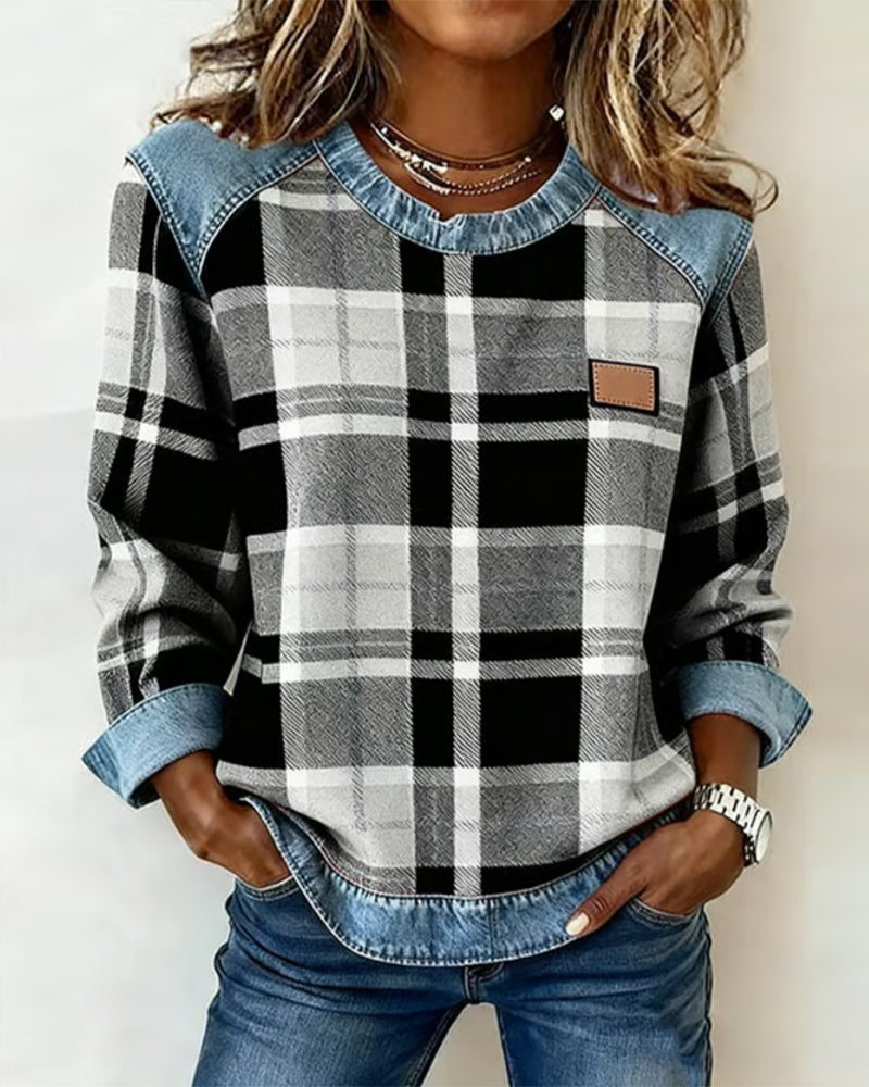 Zaraia - Stylish Checkered Top
