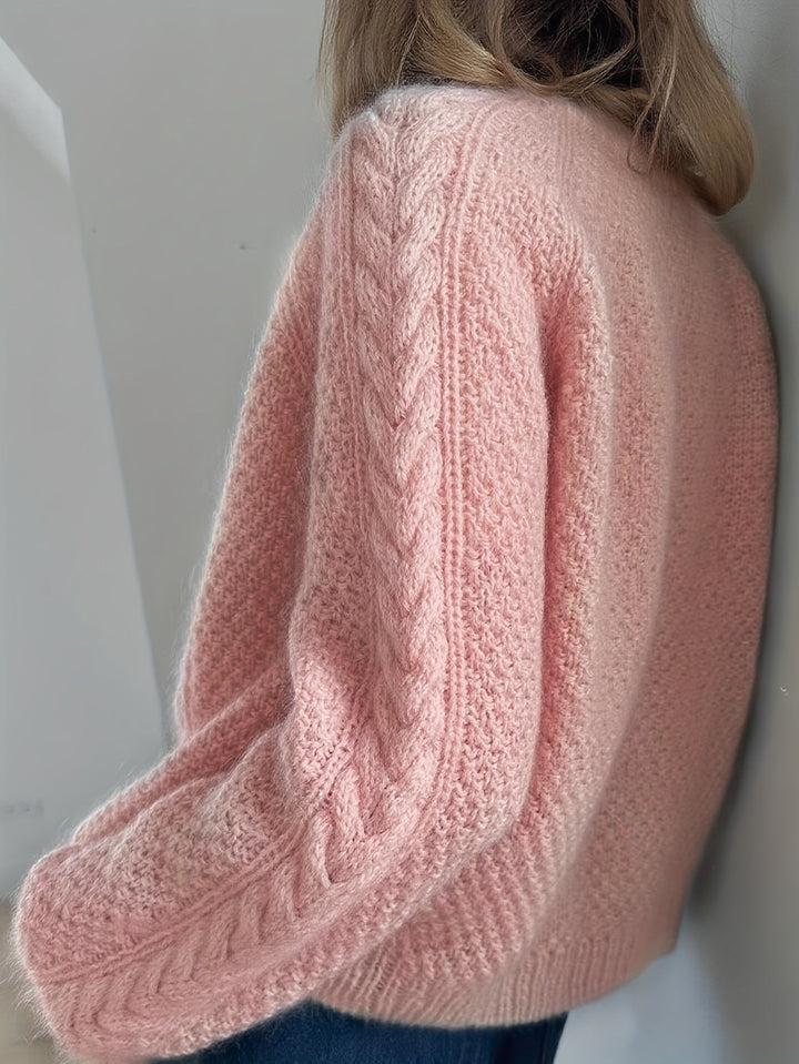 Dwina -  Cable Knitted Cardigan With Button