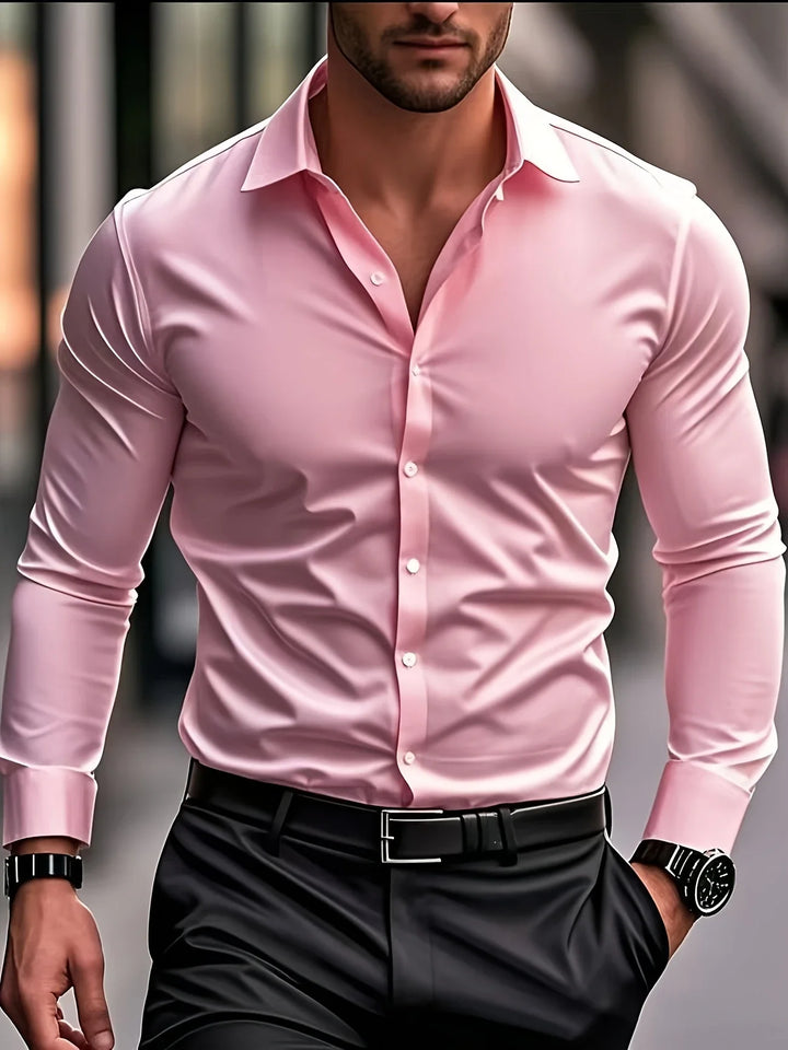 Byron - Elegant Long Sleeve Shirt With Button