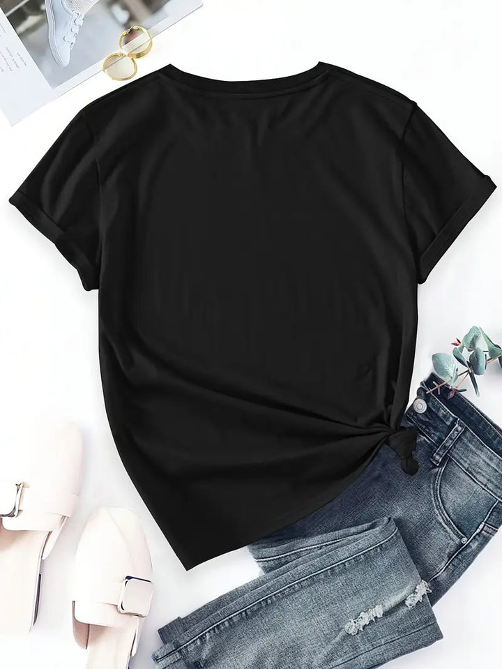Aimilia - Elegant Short Sleeve T-Shirt With Floral Print