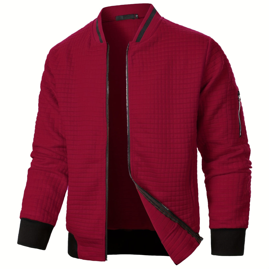 Sevemir - Zipper Stand-Up Collar Cardigan Jacket