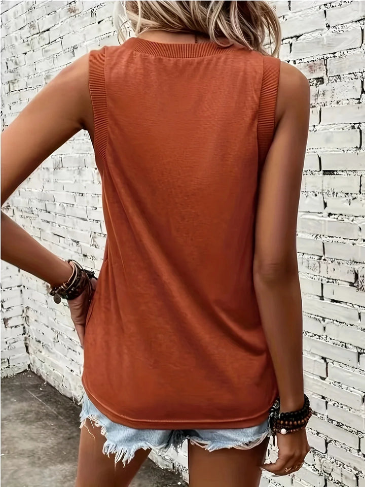 Analia - Breathable V-Neck And Sleeveless Top