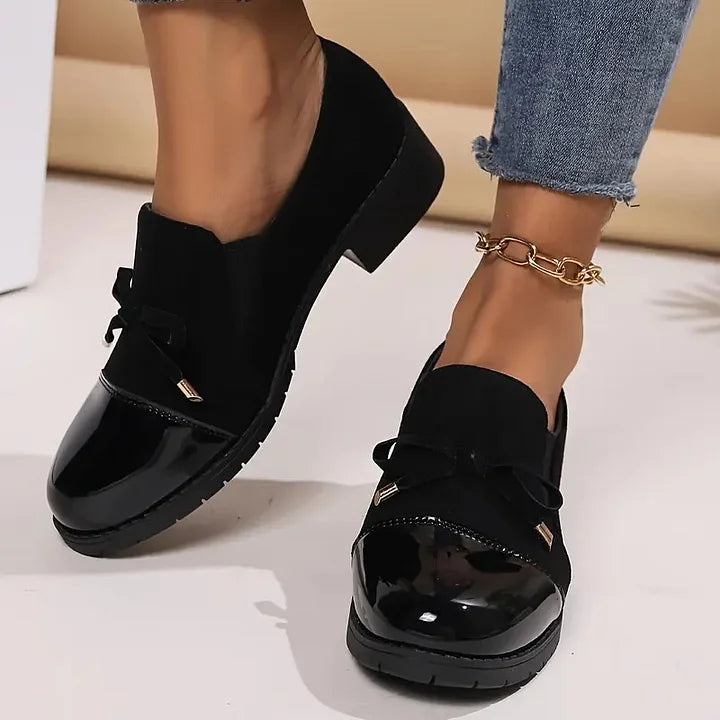 Marvina - Elegant Bow Accent Round Toe Loafer