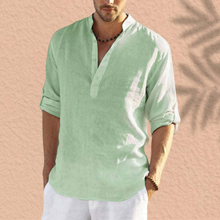 Abdeslam - Casual Linen Long Sleeve Shirt