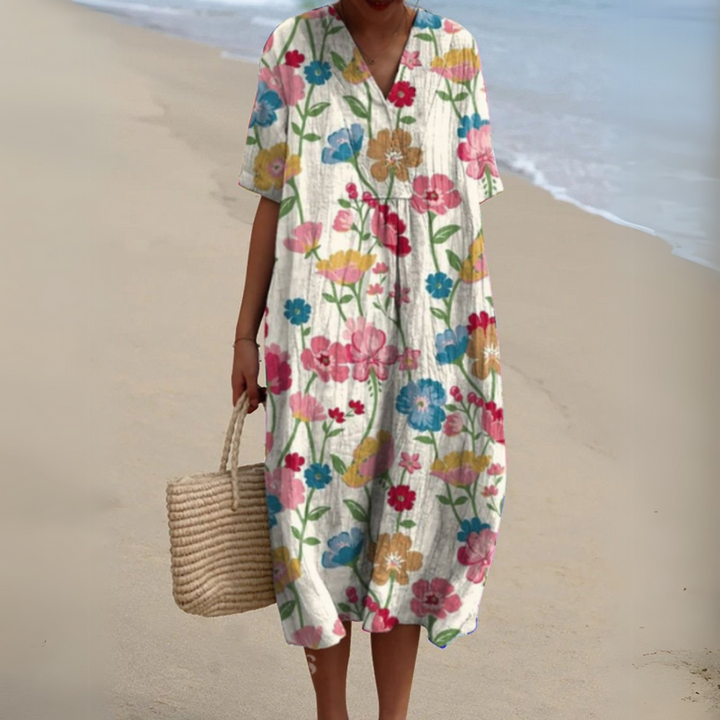 Lora - Colorful Floral Summer Dress