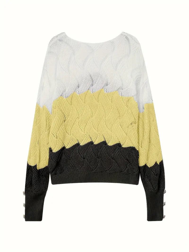 Renilda - Elegant V-Neck Knitted Sweater