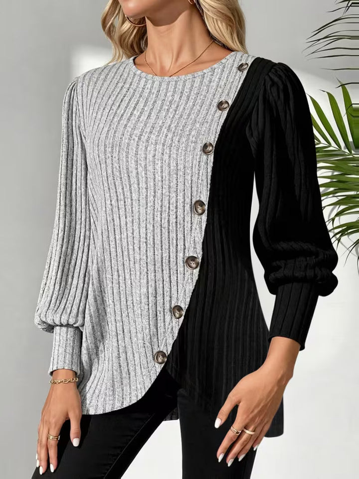 Leonieina - Top With Asymmetric Row Of Buttons