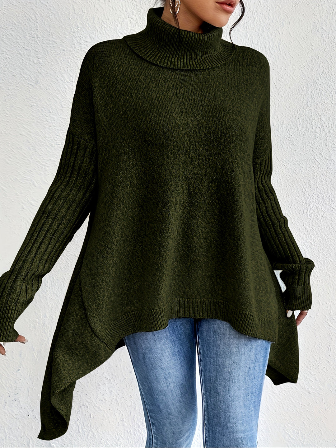 Tahlia - Matthias - Casual Asymmetrical Hem Hooded T-Shirt