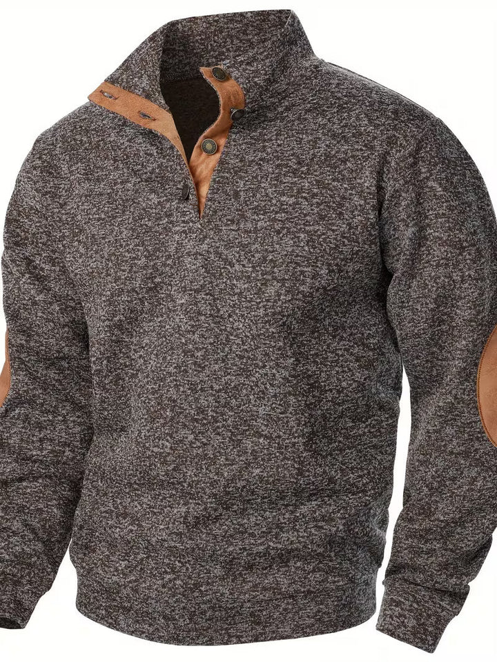 Quilener - Stand Collar Long Sleeve Sweatshirt
