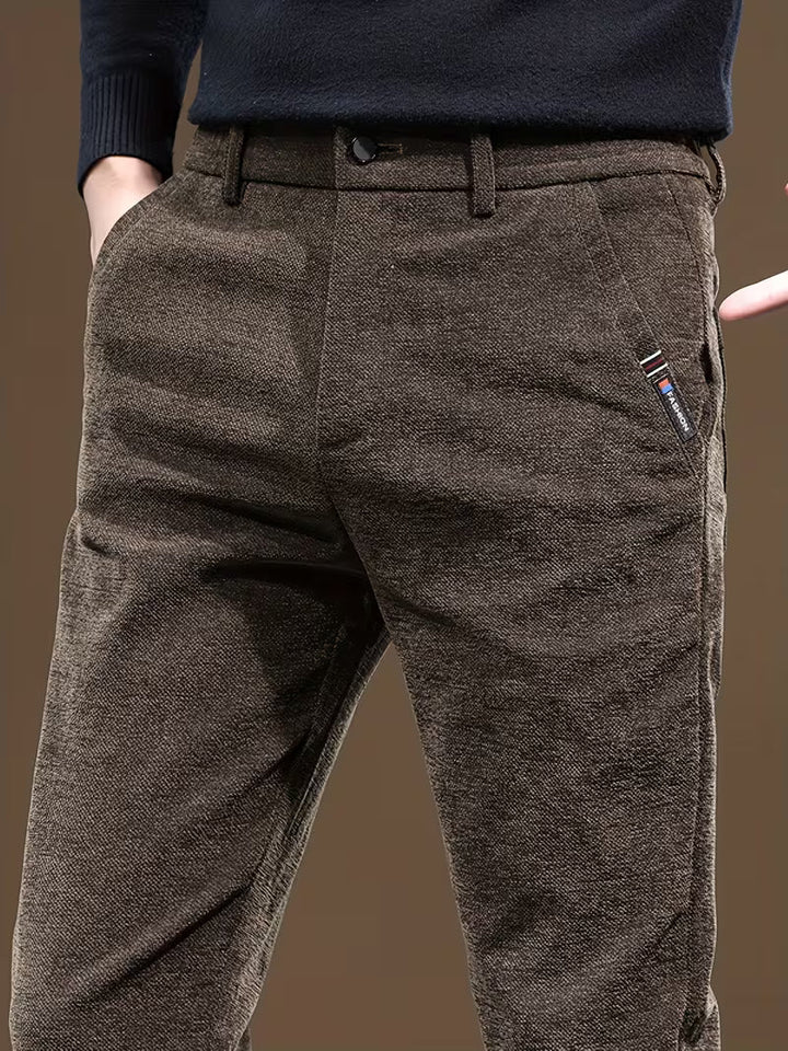 Corvbertox - Slim Fit Textured Casual Trousers