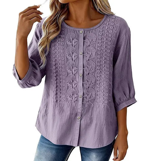 Andreza - Cotton Blouse With Button
