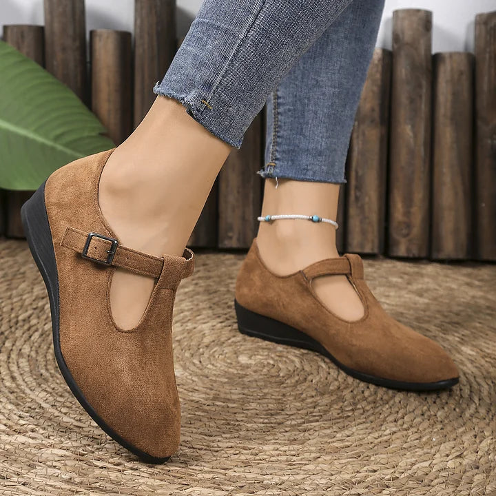 Nannie - Comfortable Orthopedic Moccasins With Buckle