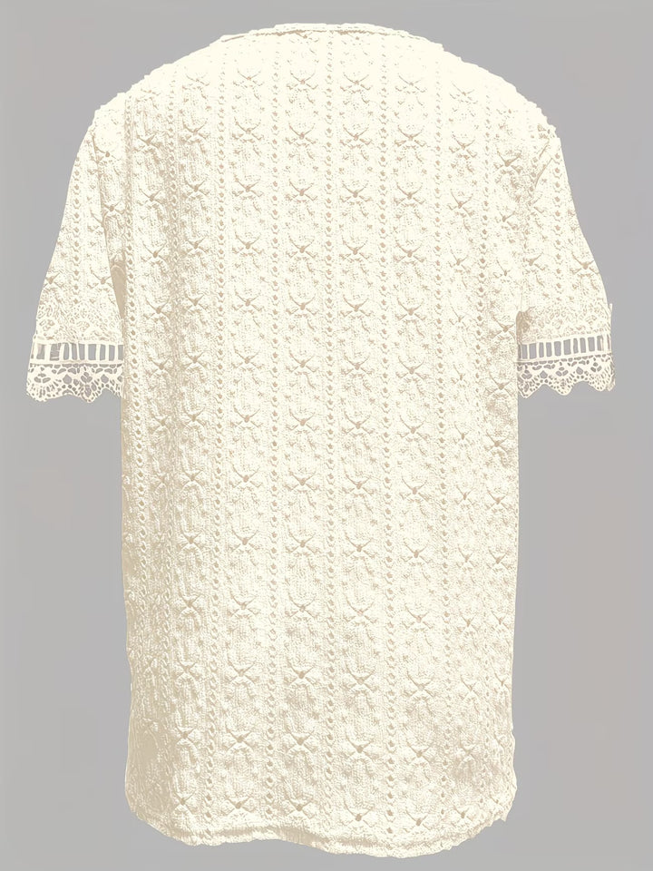 Rickea - Elegant Short Sleeve Blouse