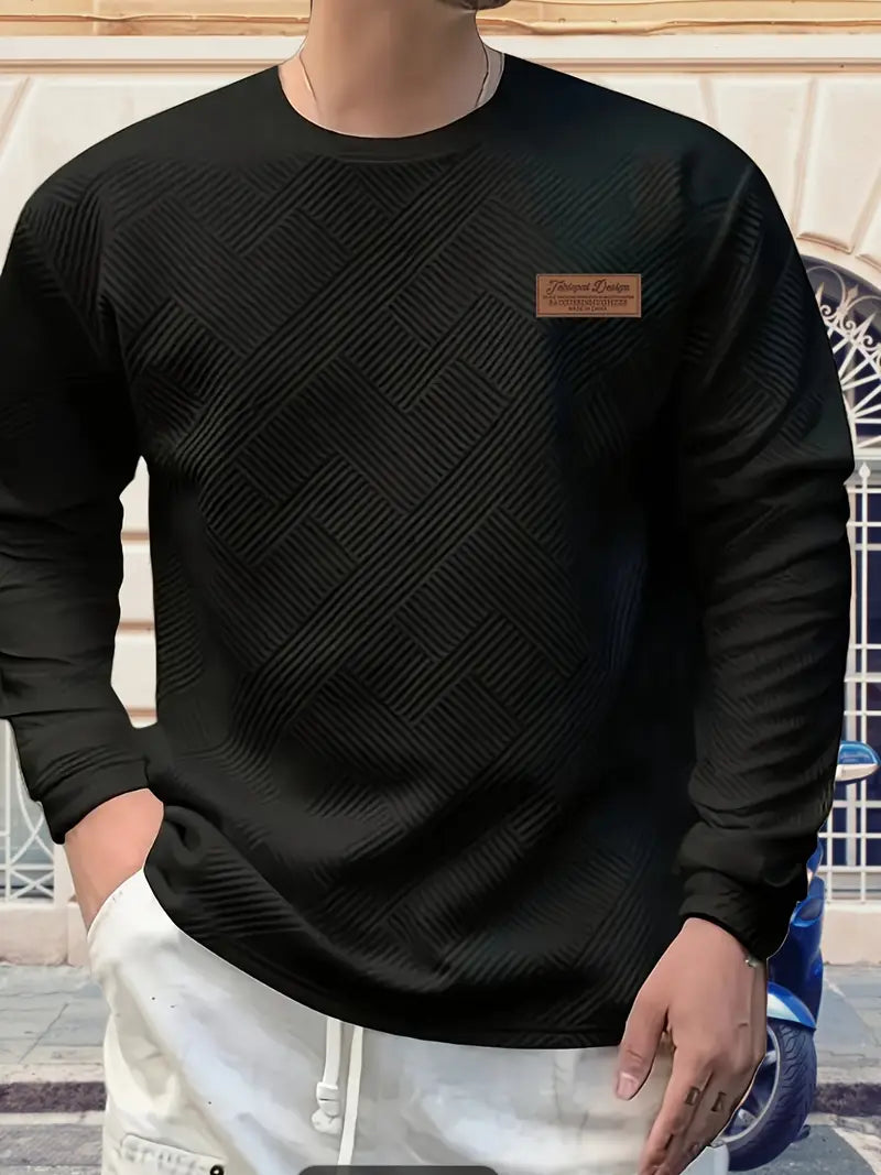 Malinga - Casual Geometric Pattern Sweatshirt With Long Sleeve