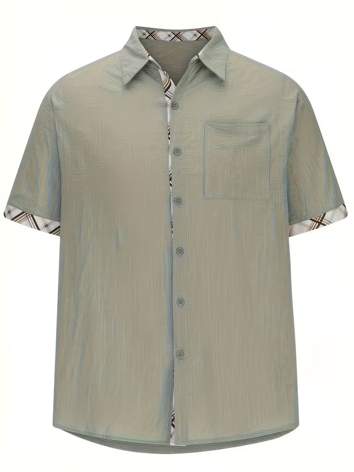 Kolby - Patchwork Plaid Shirt With Pocket