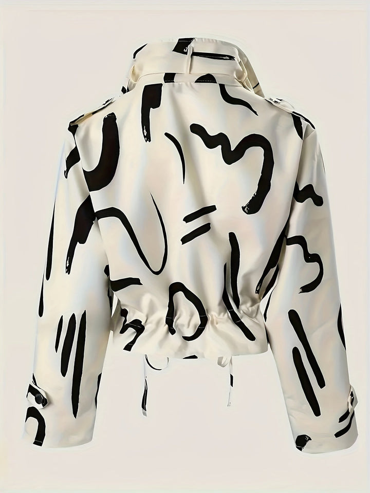 Solariflow - Multi-Pocket Drawstring Waist Jacket