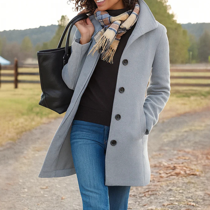Zoraine - Long Sleeve Coat With Pockets