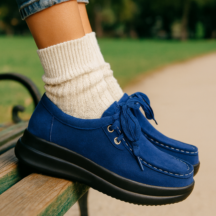 Tonja – Lace Up Suede Shoes With Non Slip Sole