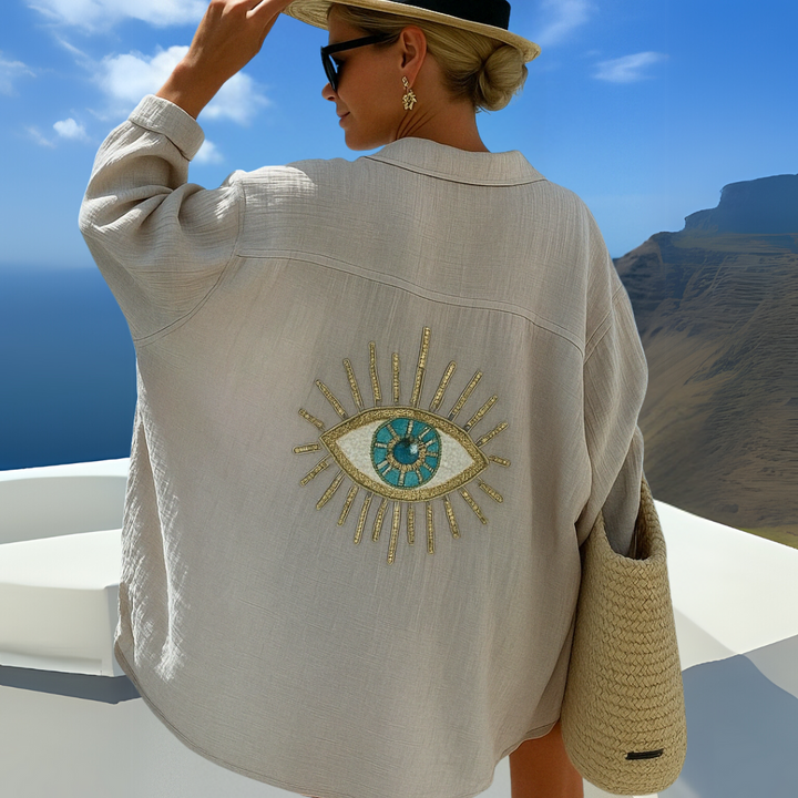 Yamila - Casual Eye Print Blouse