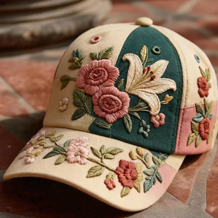 Virinia - Embroidered Floral Cap