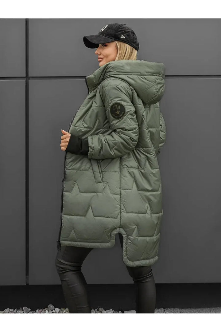 Mileaella - Quilted Long Hooded Jacket