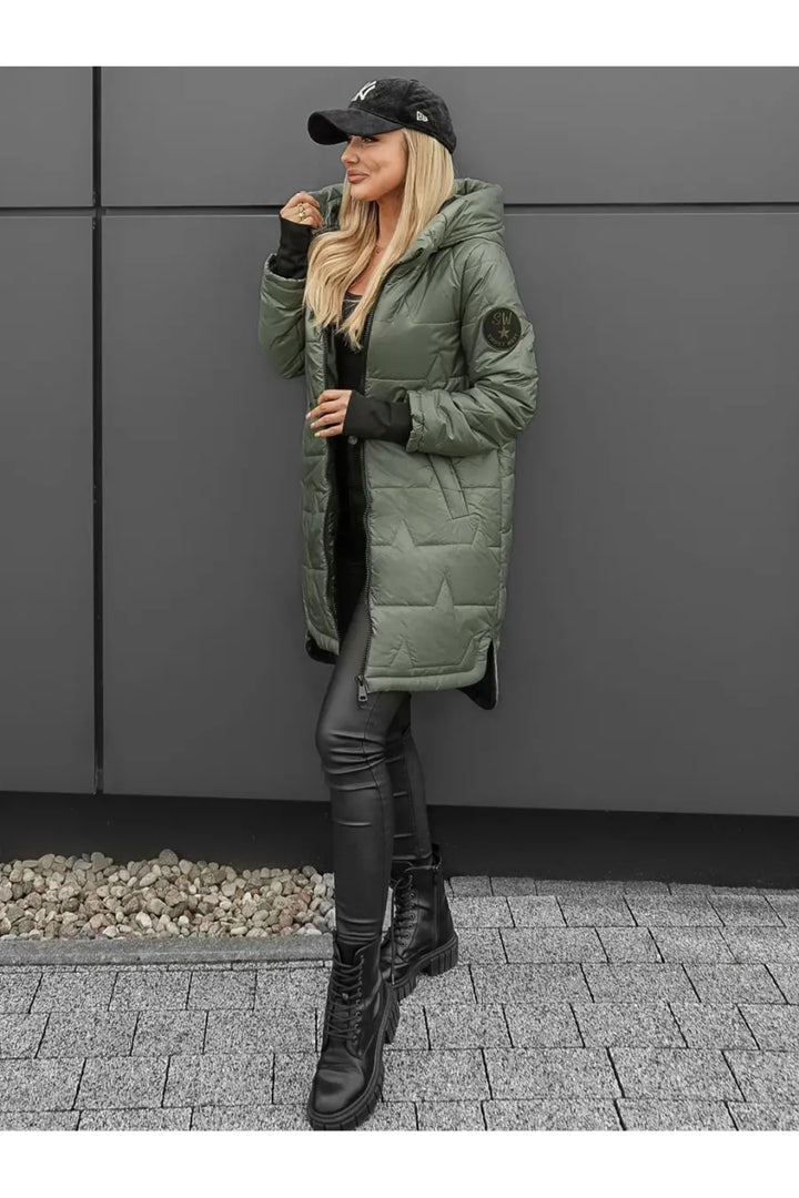 Mileaella - Quilted Long Hooded Jacket