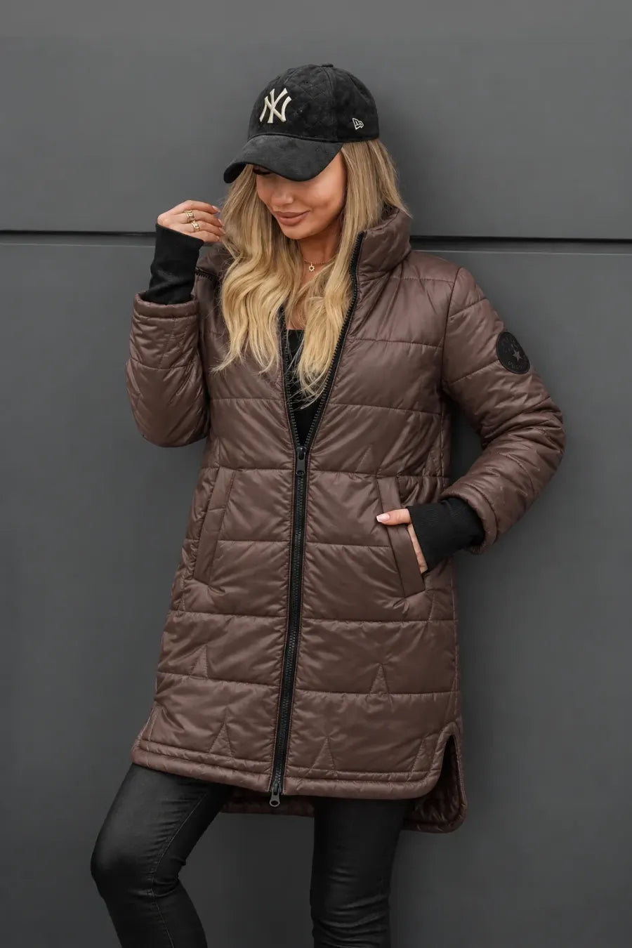 Mileaella - Quilted Long Hooded Jacket