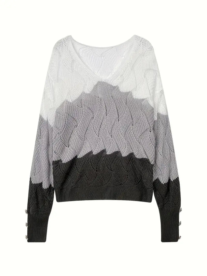 Renilda - Elegant V-Neck Knitted Sweater