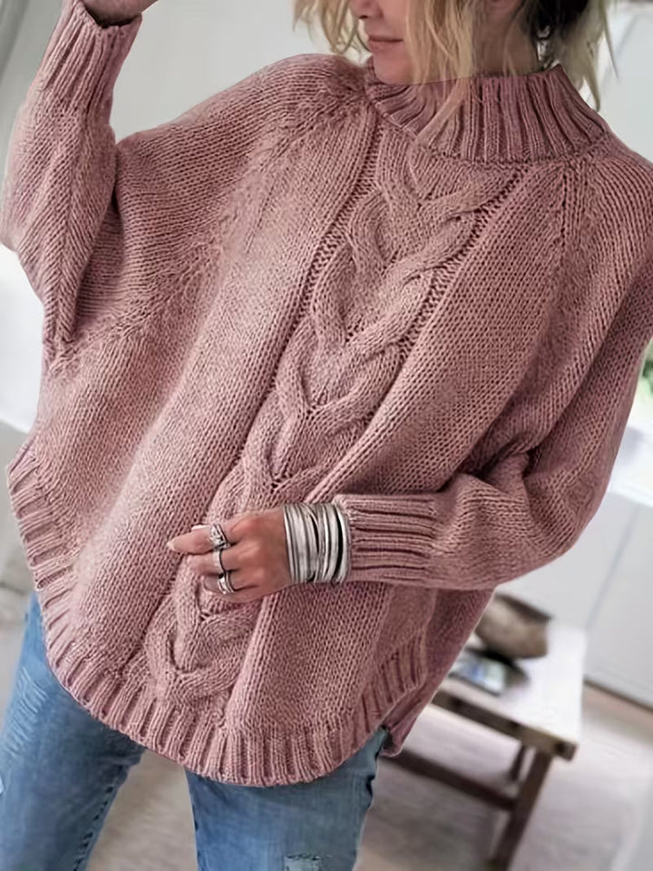 Elysaula - Turtleneck Sweater with Batwing Sleeves