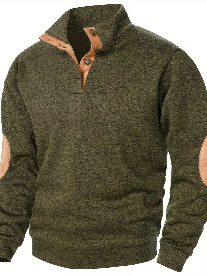 Quilener - Stand Collar Long Sleeve Sweatshirt