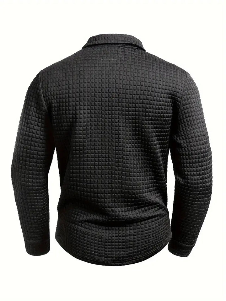 Hughes - Casual Thick Knit Button-Up Shirt